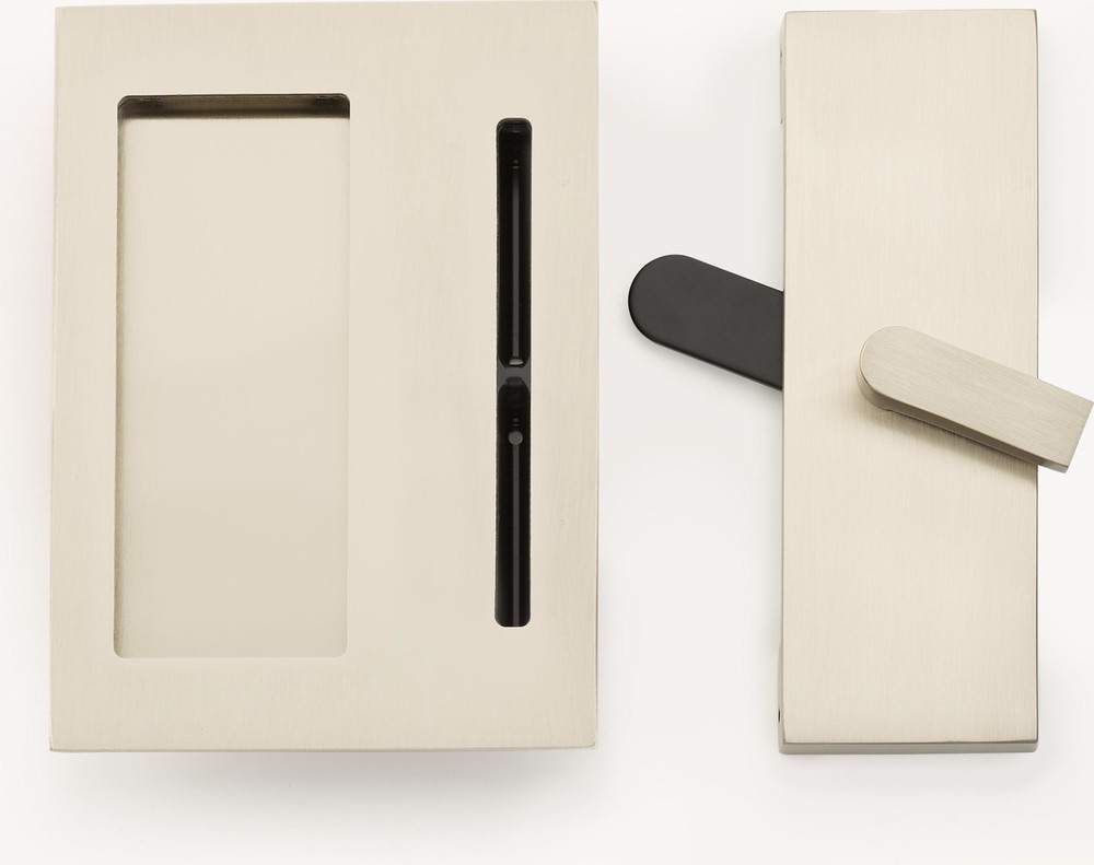 Emtek 222202 Modern Rectangular Nickel Privacy Lock Surface Jamb Mounted