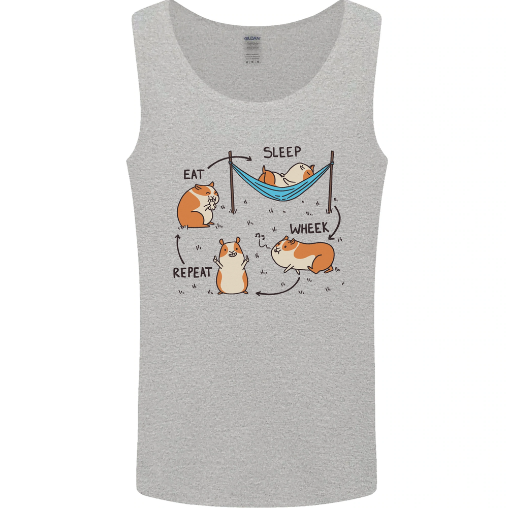Funny Hamster Eat Sleep Wheek Repeat Men's Vest Tank Top