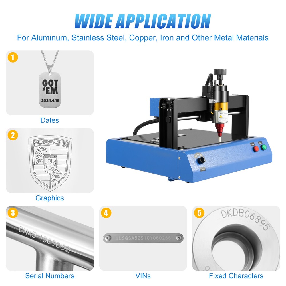 Electric Metal Engraver for Number Letter Label Dot Peen Marking  
