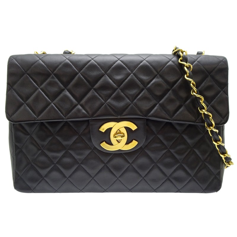 CHANEL Matelasse Lambskin Shoulder Bag A01094 Black 340963