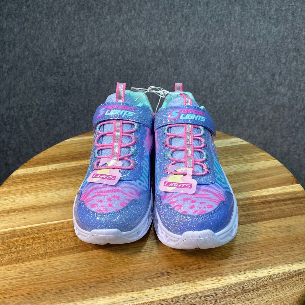 Skechers S Girls 3 Heart Glitter Athletic Sneakers Light Up Shoes