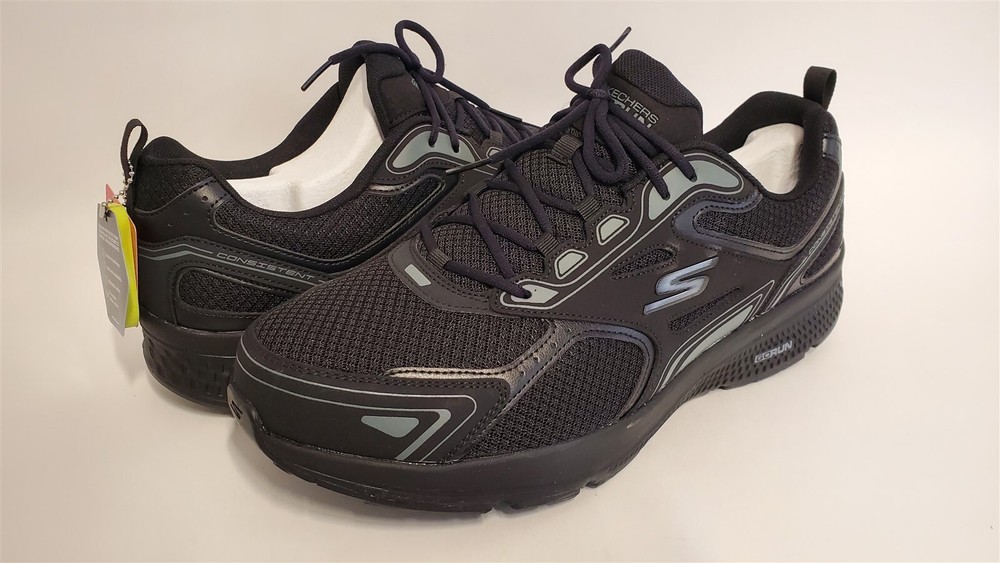Skechers Men GoRun Consistent Black Charcoal Sneakers Size 13 US Extra Wide New