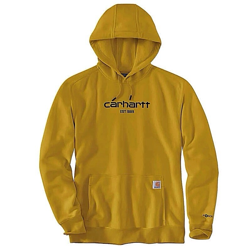 Carhartt Force Mens Relaxed Fit Lightweight Golden Haze Hoodie Size Large