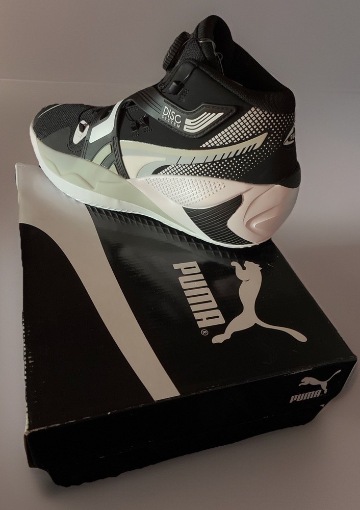 PUMA Disc Rebirth Glacier Grey Black Basketball Mid top Shoes Size 8 NIB W/ Tags