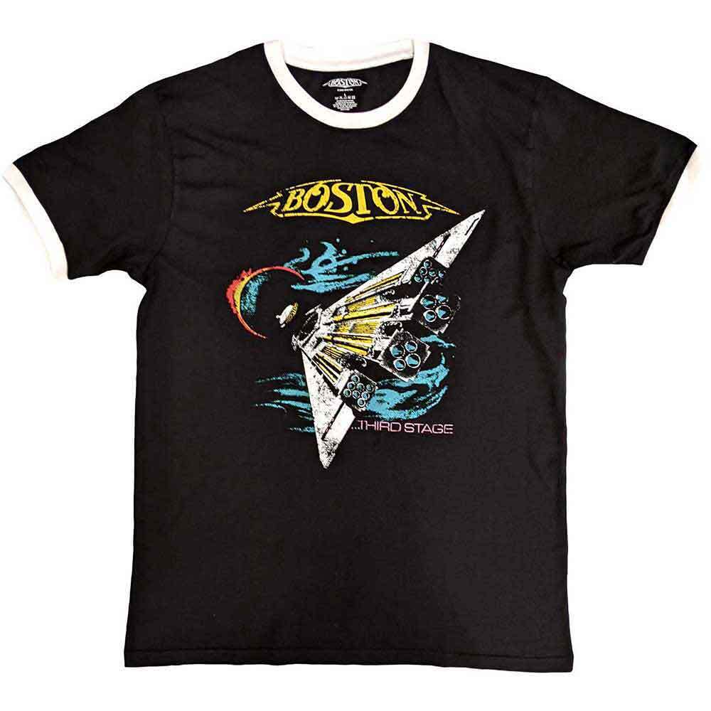Vintage 1987 Boston US Tour Ringer T-Shirt for Retro Fans