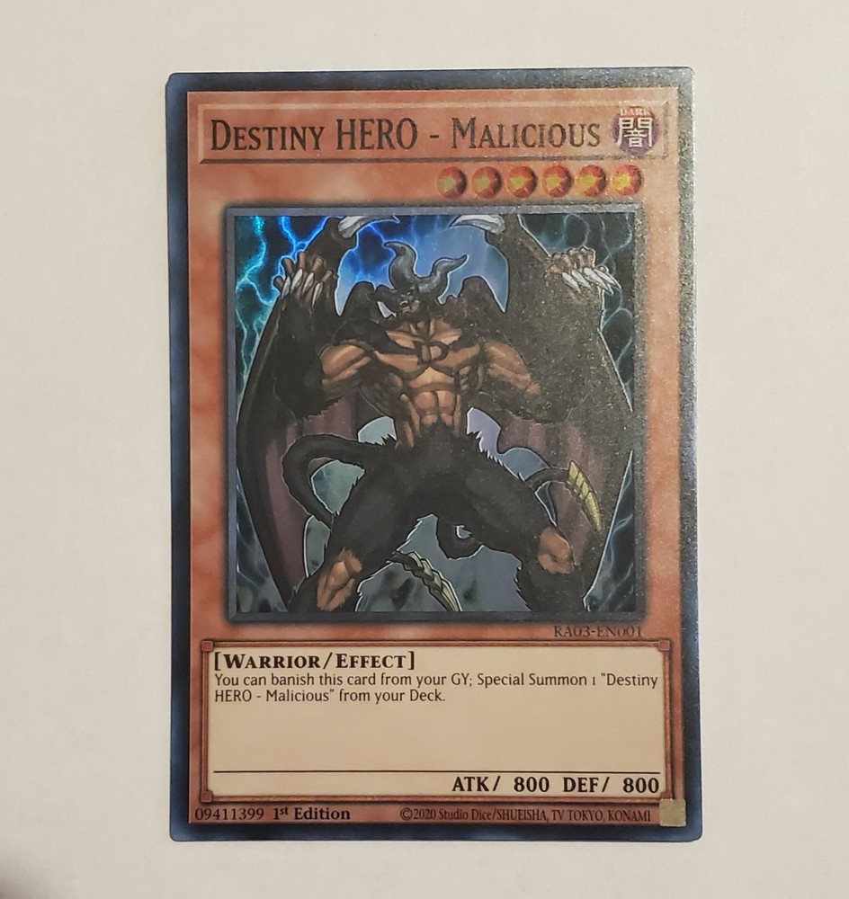 Destiny HERO Malicious Super Rare Quarter Century 1st Edition Bonanza  
