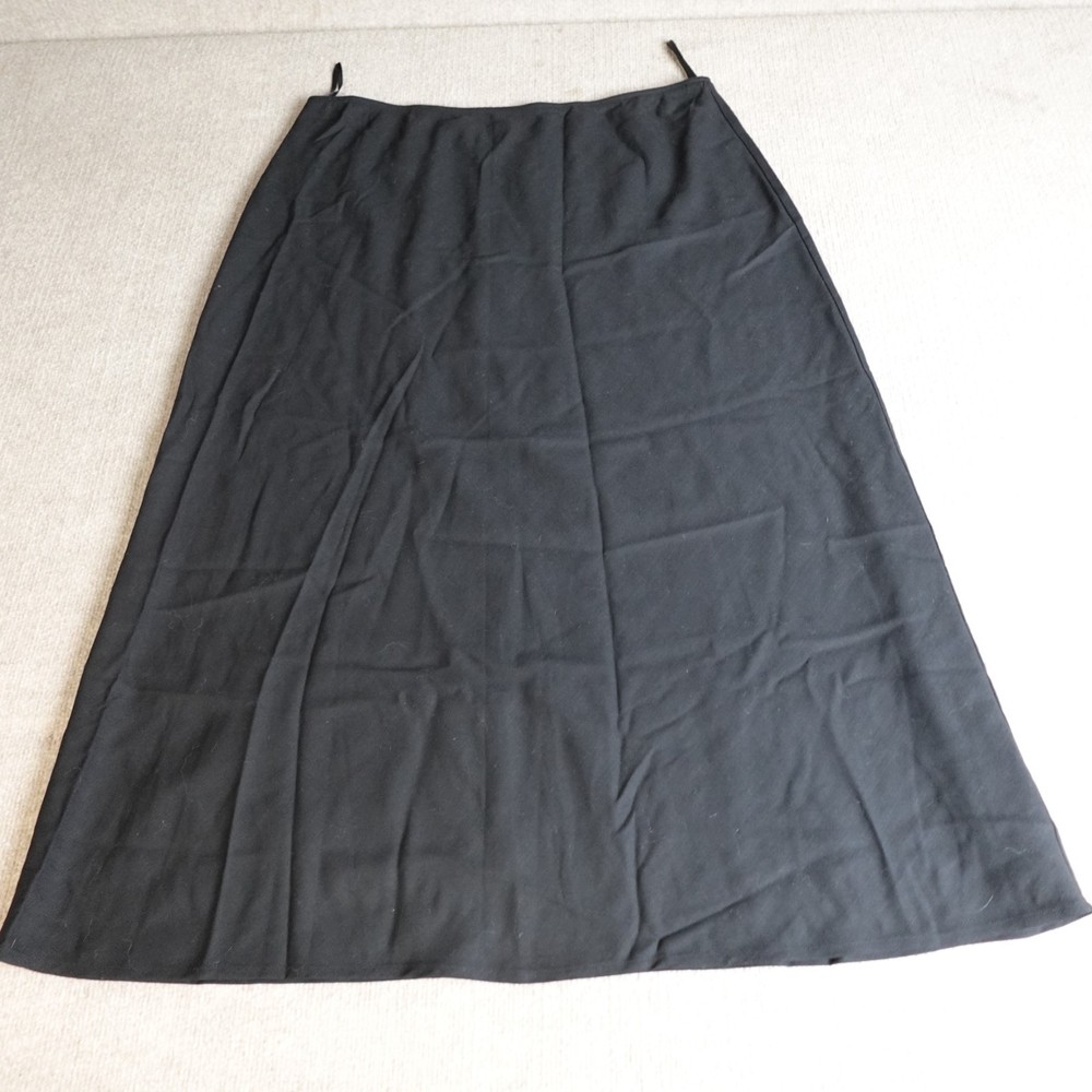 Eileen Fisher Womens Skirt XL Black Bias Wool Twill NEW