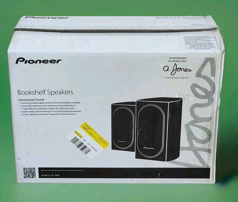 Pioneer SP-BS22-LR Bookshelf Speakers Pair Sound Designed By Andrew Jones New
