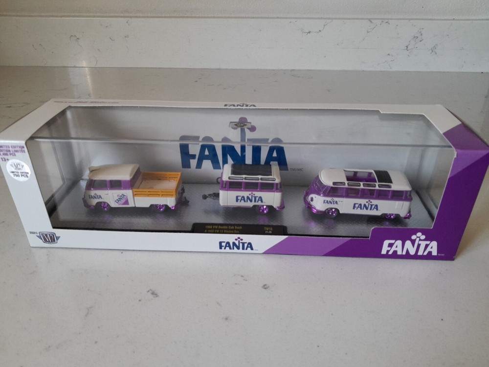 NOS Diecast M2 Machines Hauler CHASE Purple Fanta 1960 VW Double Cab Truck & Bus