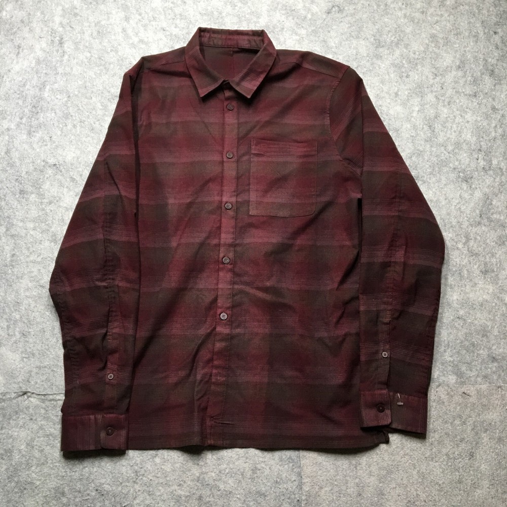 Lululemon Soft Knit Overshirt Shirt Mens XL Red Plaid Performance Flannel Casual
