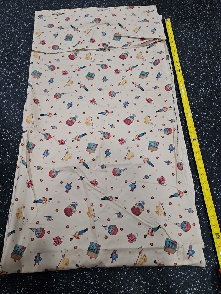 Lot of 4 Yards Tossed Toys Cotton Fabric