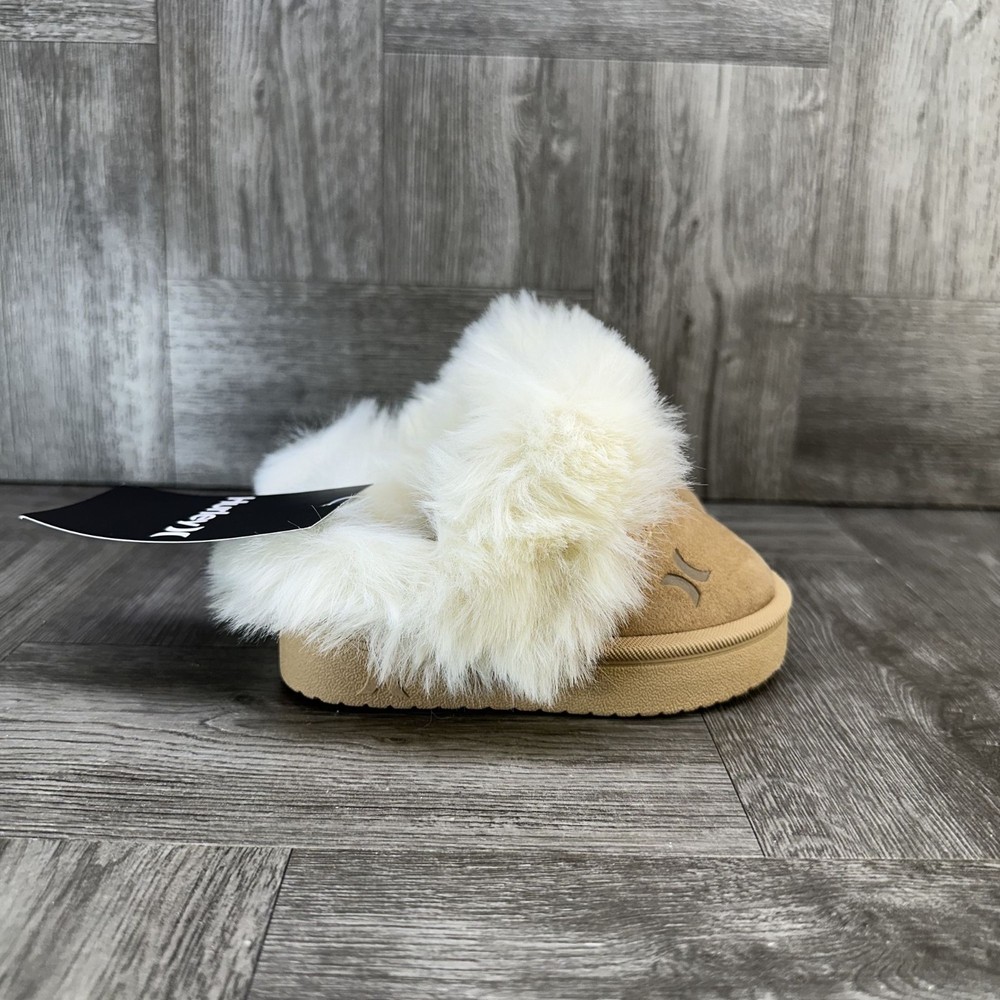 Hurley Kimmie Toddler size 5 Tan Cozy Slip On Slippers