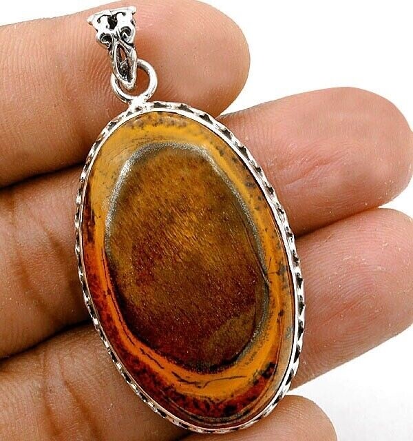 Natural Obsidian Eye 925 Sterling Silver Pendant Jewelry B10-6