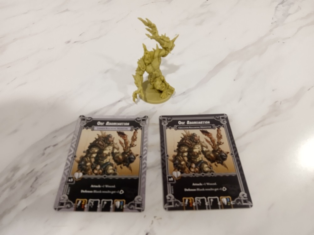 Zombicide Green Horde Orc Abomination W/ Massive Darkness Crossover Cards