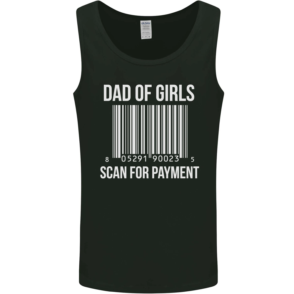 Dad of Girls Scan For Payment Fathers Day Mens Vest Tank Top