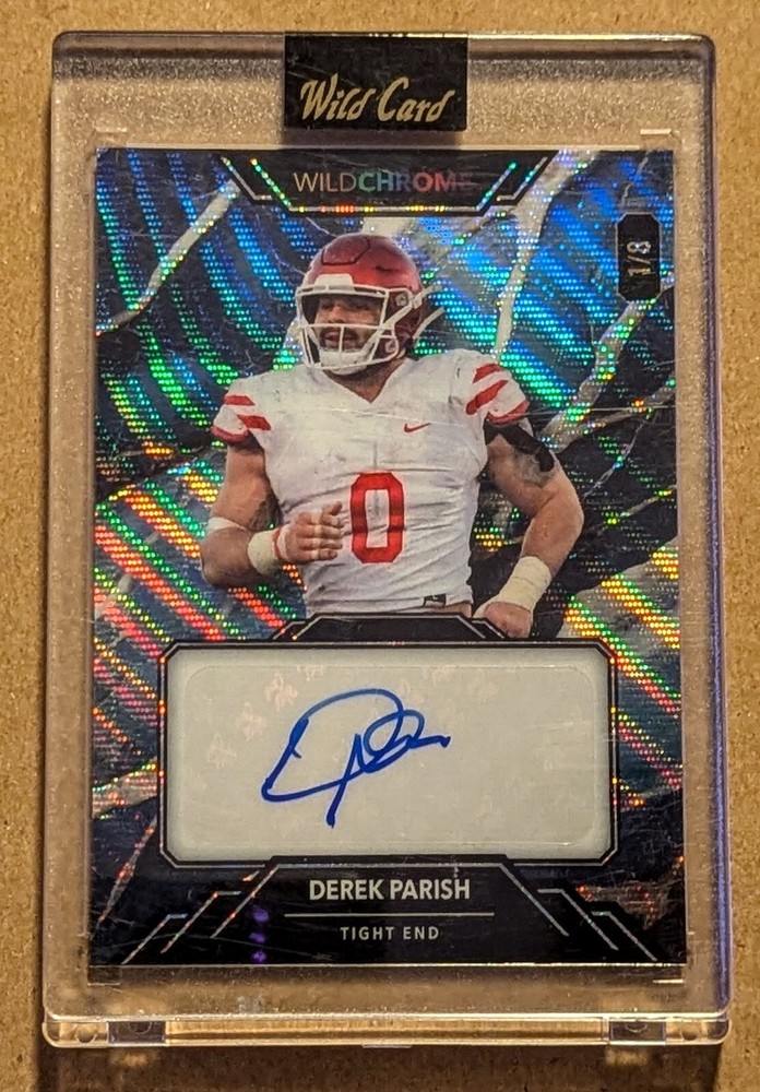 DEREK PARISH # 1/8 AUTO WILD CARD WILDCHROME 2023 WCM-A JACKSONVILLE