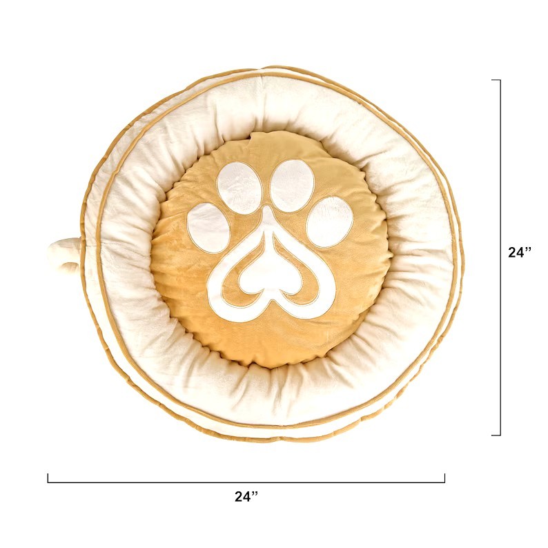 Cozy Latte-Themed Pet Bed with Matching Toy