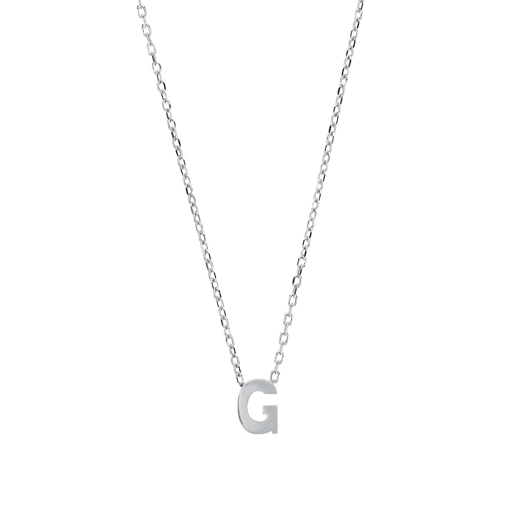 Silver Jewelco London Letter G Initial Pendant Necklace 18 inch