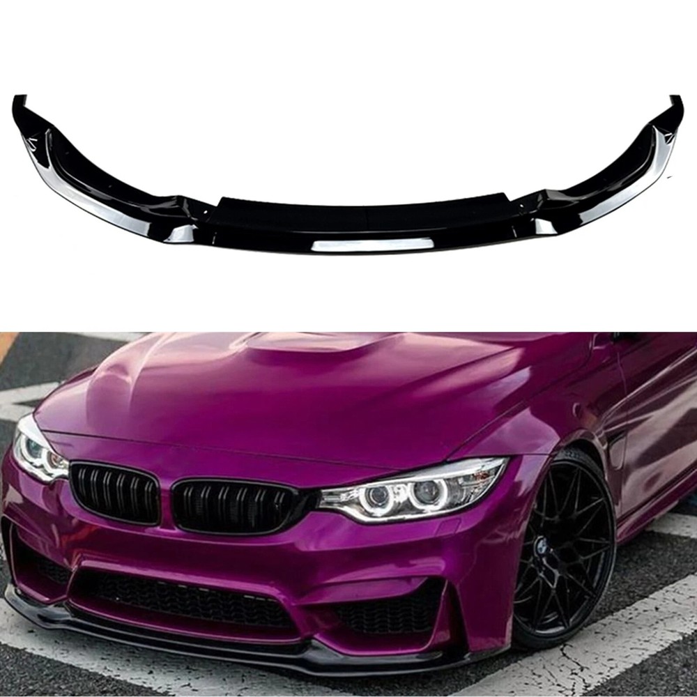 Gloss Black Front Bumper Lip Splitter Stage 2 For 2015-20 BMW F80 M3 F82 F83 M4