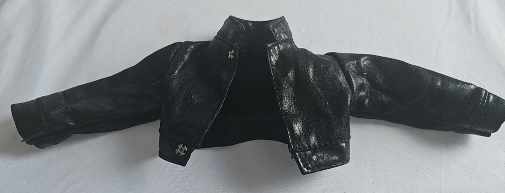 Vintage Doll bomber jacket with shiny black metal snaps - check measurements - slight shedding