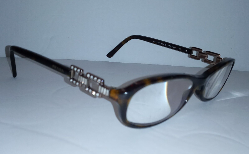Prada VPR 010A 2AU-1O1 Tortoise Brown Eyeglass Frames 51-16 135 Made in Italy