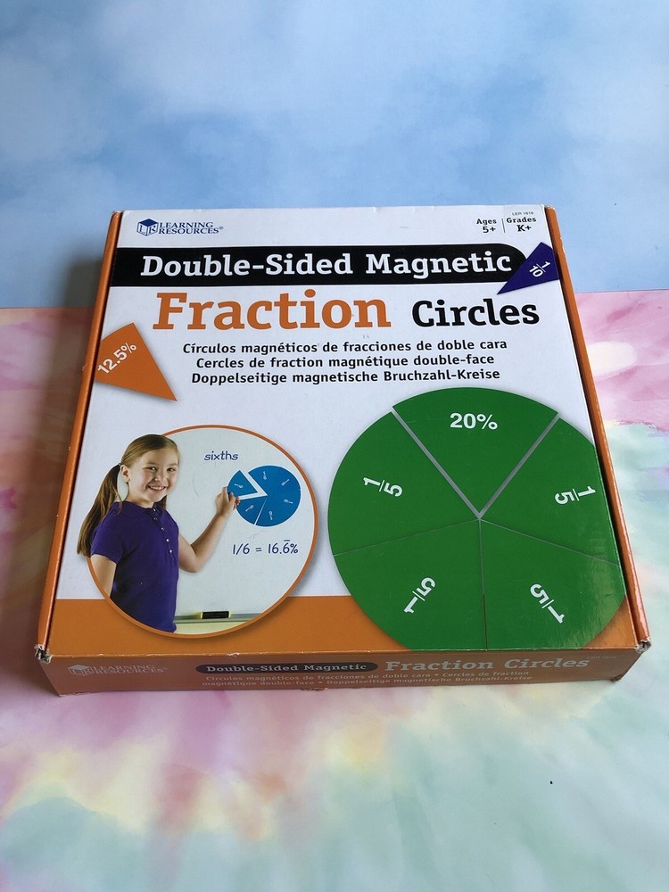 Double Sided Magnetic Rainbow Fraction Circles for Homeschool or Classroom-image