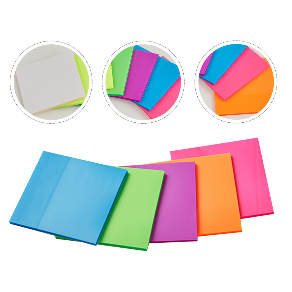 5 Colorful Self-Stick Office Note Pads with Message Stickers