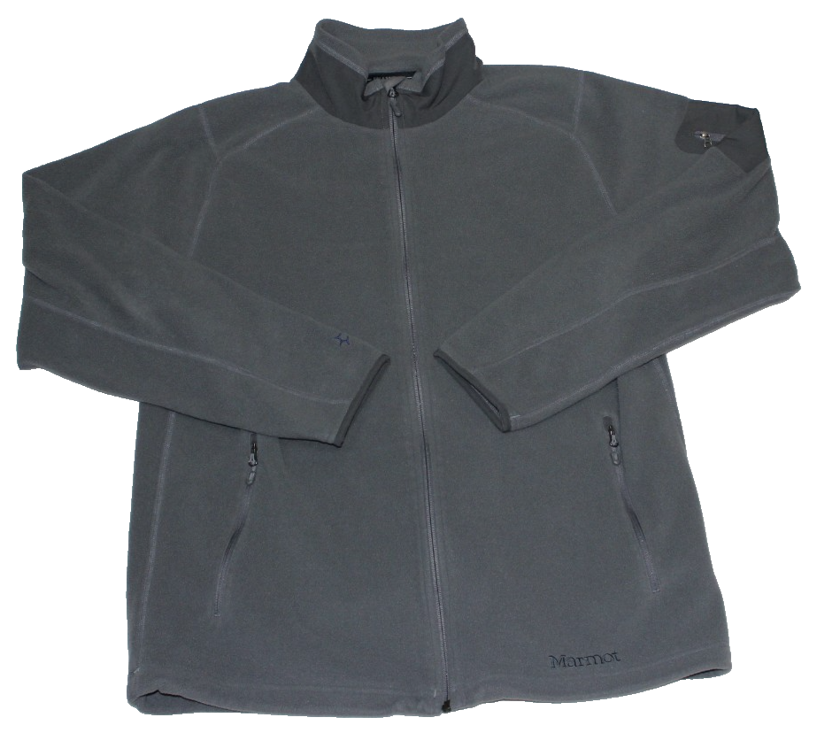 Marmot Men's Reactor Polartec Fleece Jacket Size L Gray Full-Zip Long Sleeve