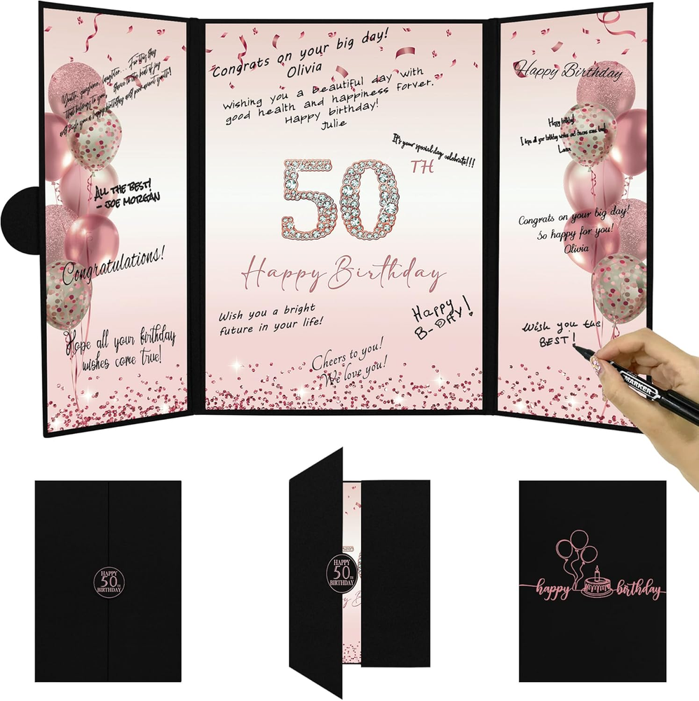 Rose Gold 50Th Birthday Party Decorations for Women, Happy 50Th Birthday Alterna