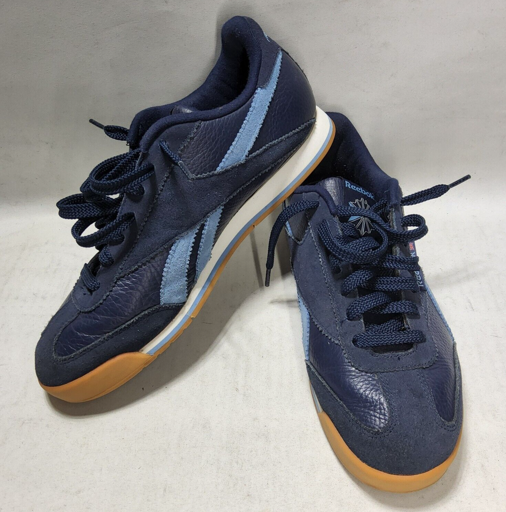 Blue REEBOK SUPERCOURT blue leather suede mens low top 10.5us sneakers style