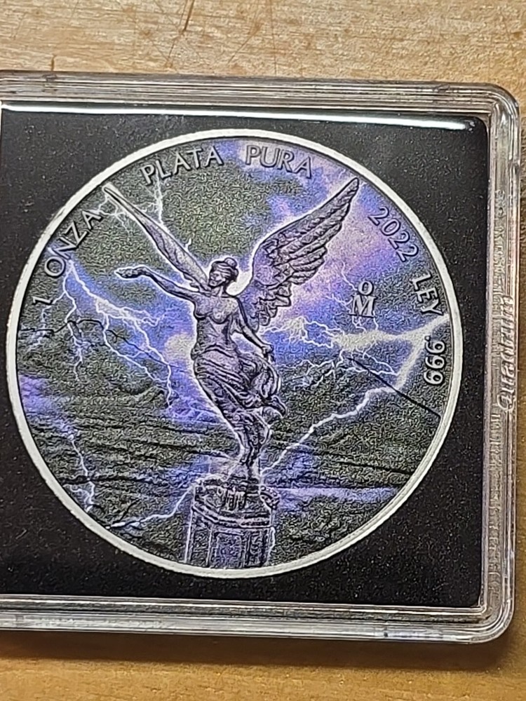 2022 Mexico Libertad 1 Troy Oz .999 Fine Silver Lightning Storm Issue 400 Minted