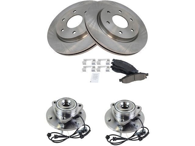 Front Brake Pad and Rotor and Wheel Hub Kit fits Nissan Armada 2005-2006 36GRYH