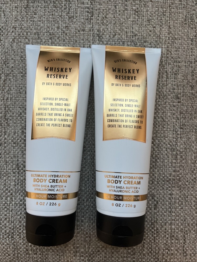 *NEW* MEN'S ~ WHISKEY RESERVE ~ 2PK BODY CREAM ~ Bath & Body Works ~ SHIPS FREE!
