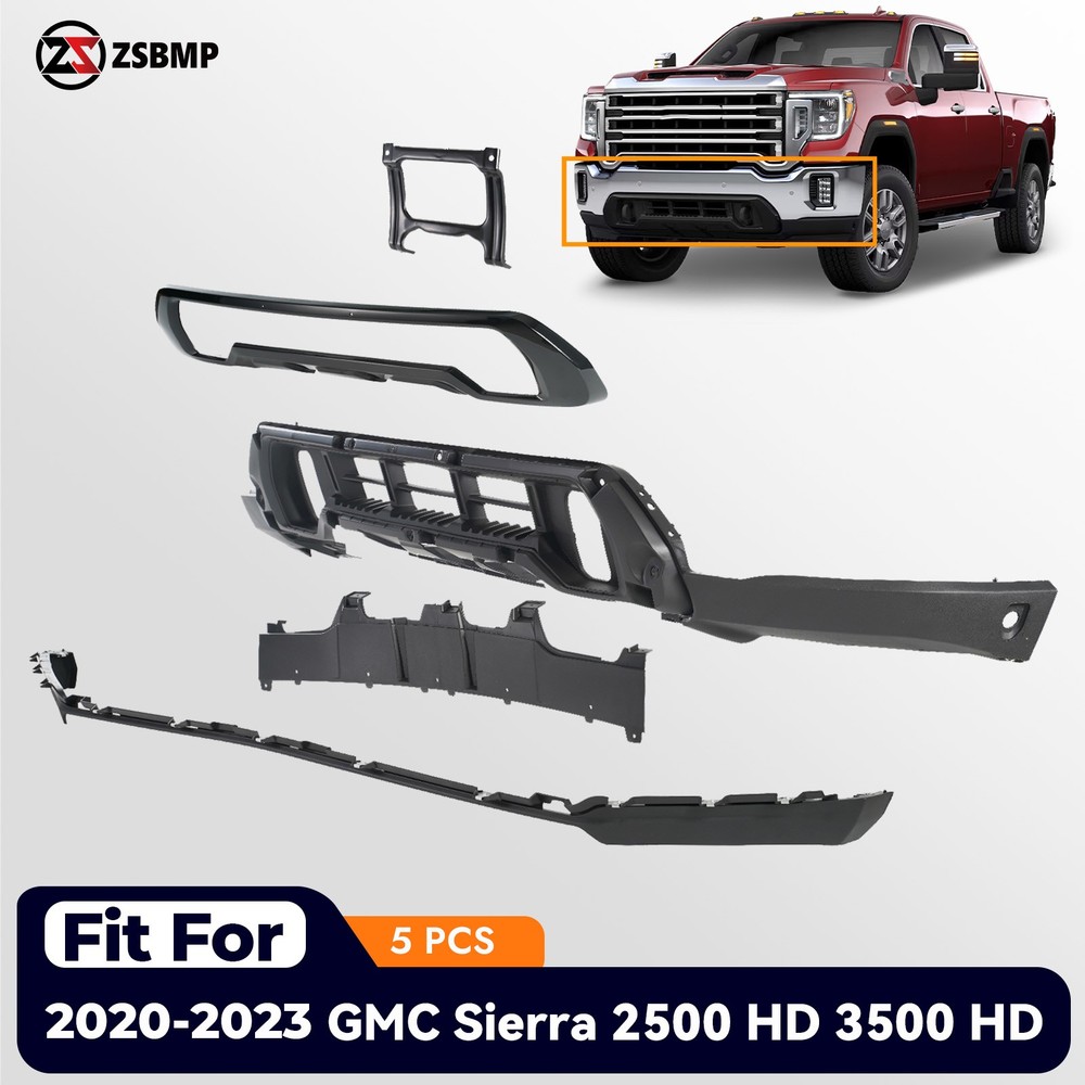 Front Lower Bumper Cover Kit For 2020 2021 2022 2023 GMC Sierra 2500 HD 3500 HD