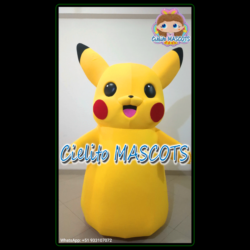 Pikachu Mascot Pokemon Costume cosplay botarga halloween cartoon Cielito Mascots