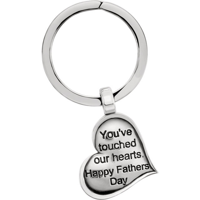 Sterling Silver Heartprint Keyring for Father's Day Gift-image