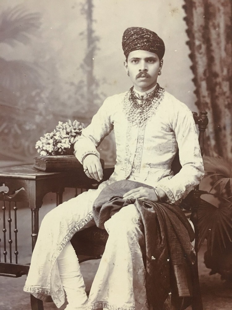India Vintage Photograph INDIA Wealthy Man Indore 4in x 5.75in