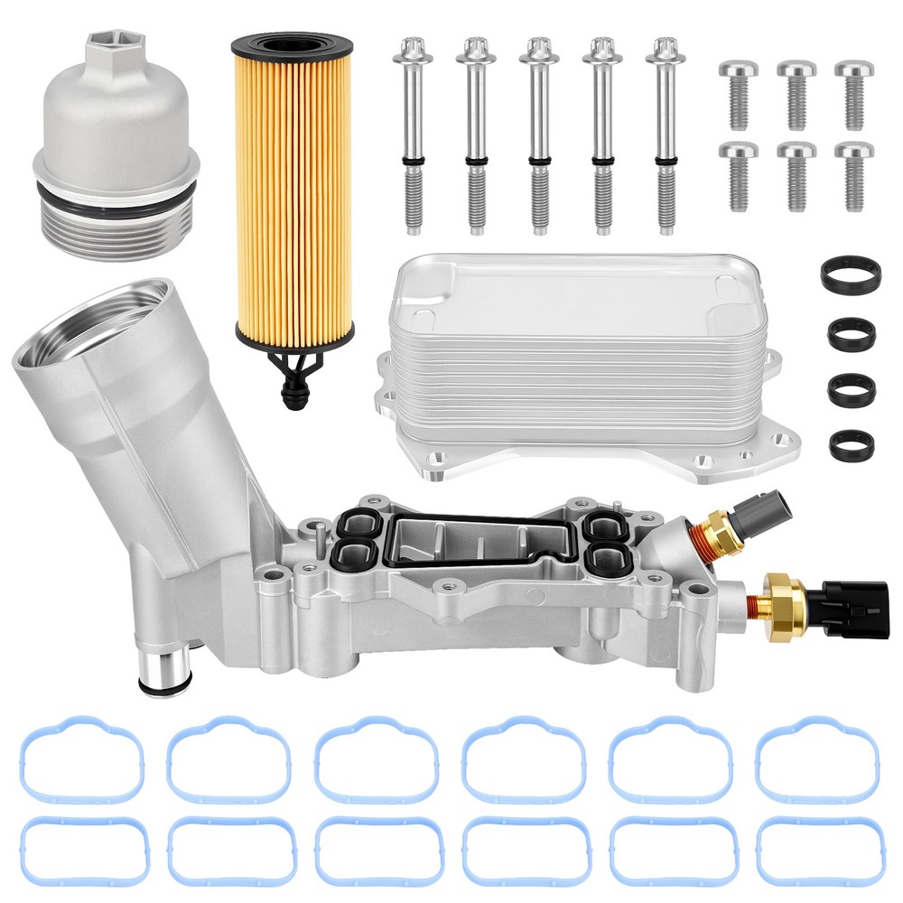 Full Aluminum Engine Oil Cooler Filter Housing For 11-16 Dodge Jeep Chrysler3.6L