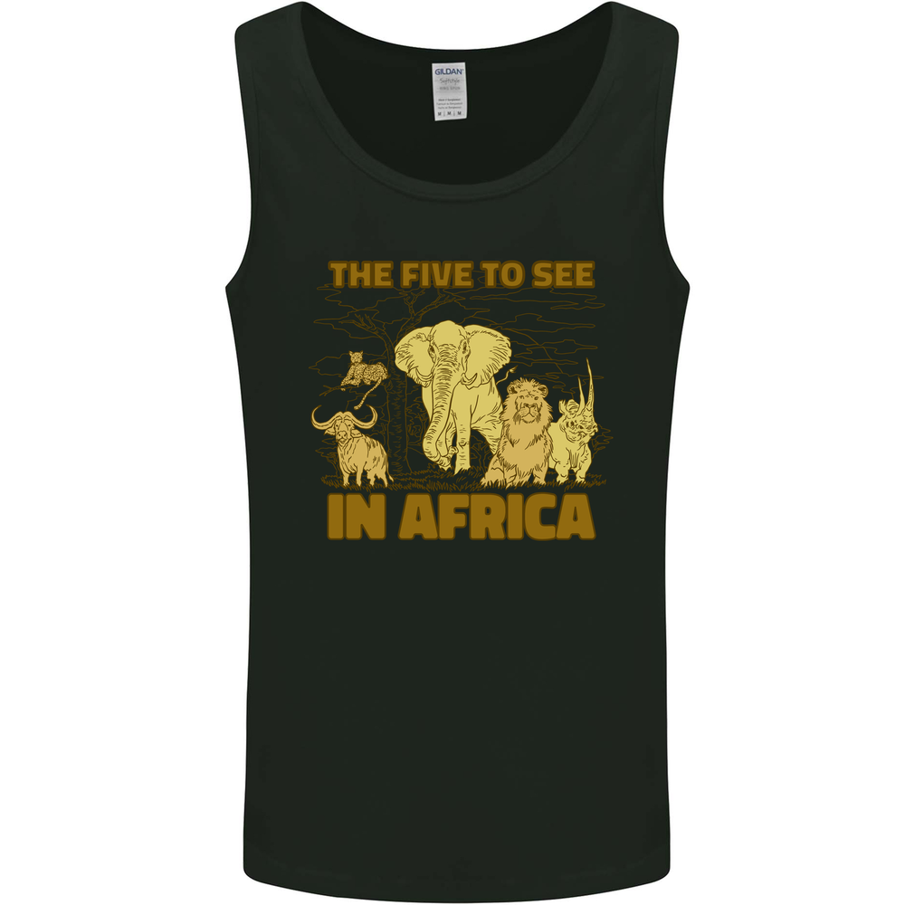 The Five to See in Africa Safari Animals Mens Vest Tank Top