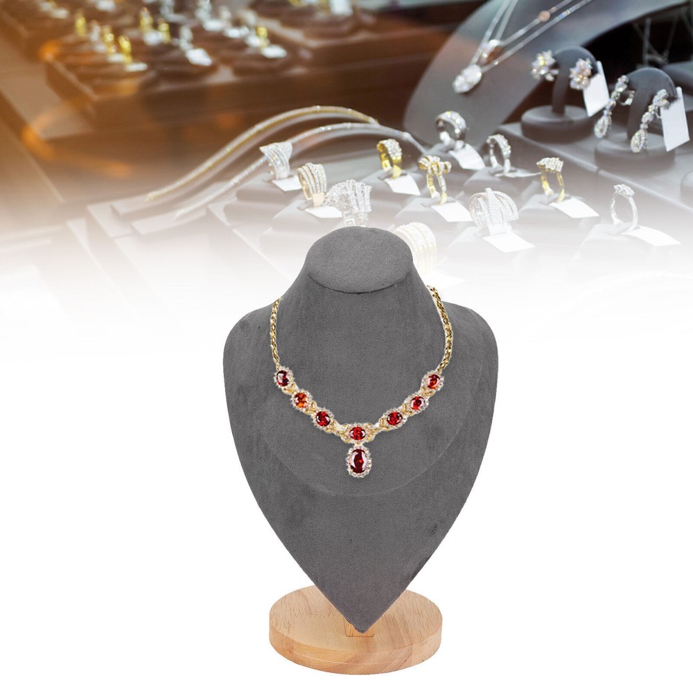 Elegant Wooden Jewelry Bust Stand for Necklace Display