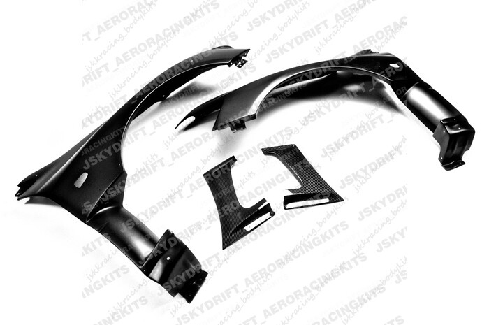 For Mitsubishi Evolution 8 9 Vented Front Fender Carbon fiber+FRP Unpainted 4pcs