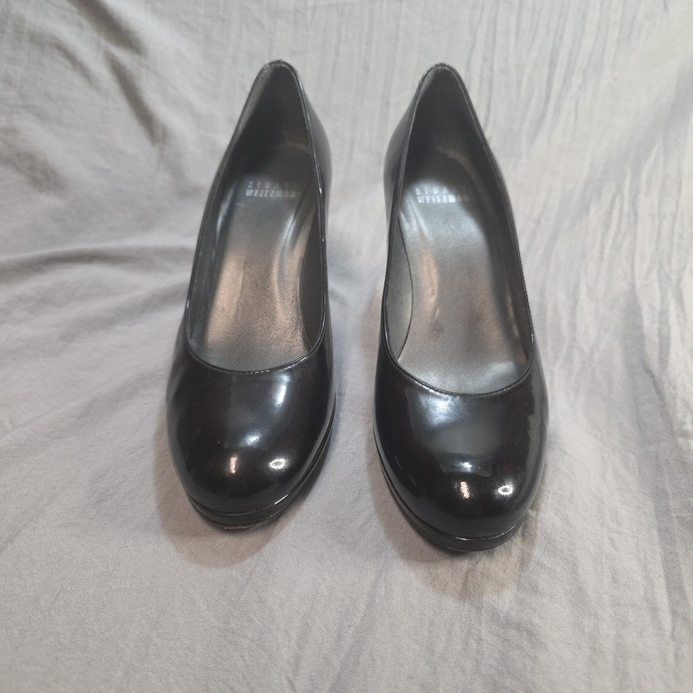 Stuart Weitzman Black Patent Leather Pumps, Size 7