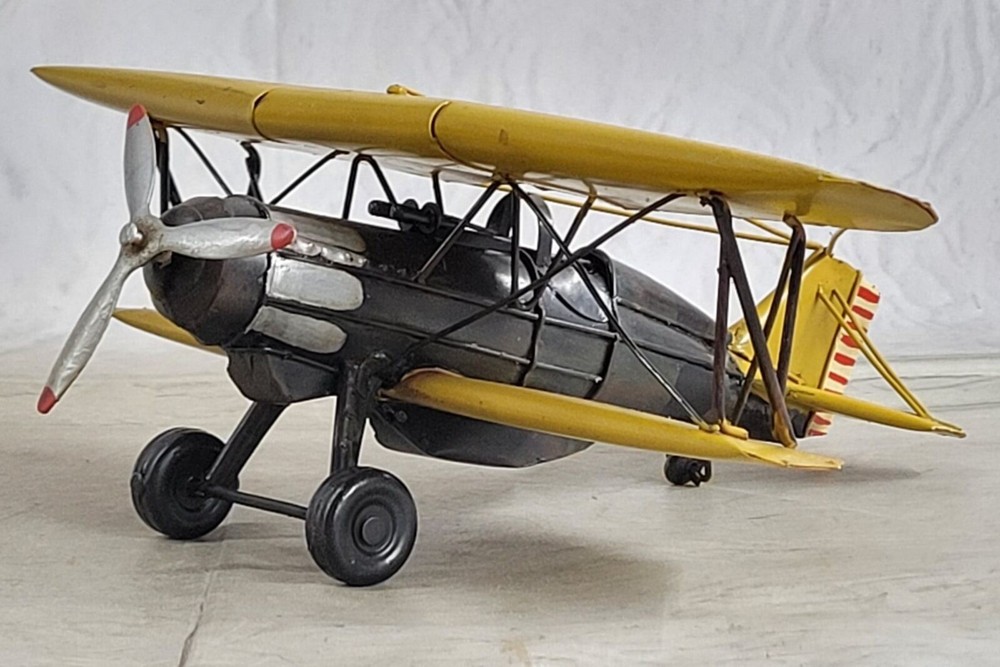 Antique Plane Ornaments Handmade Aircraft Model Vintage 1:40 Scale Figurine
