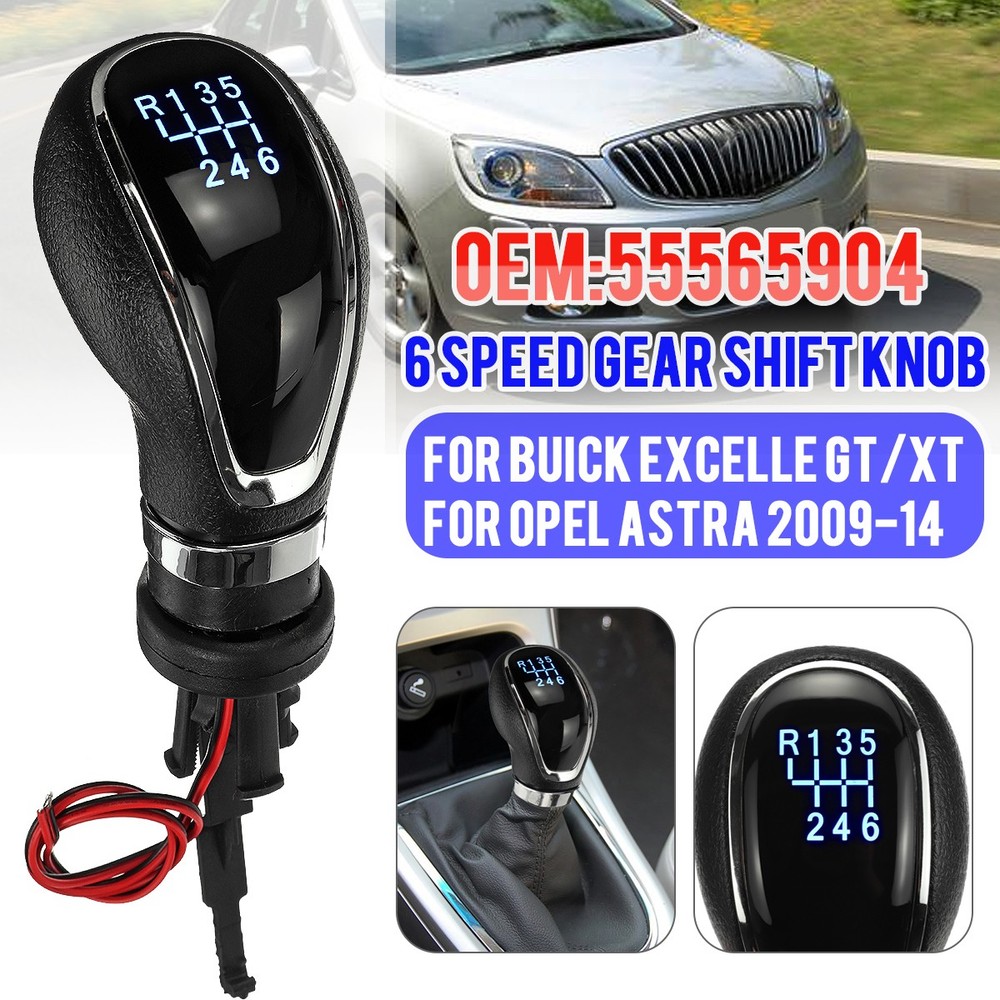 Gear Shift Knob 6 Speed PU Leather Shifter Knob Lever For Vauxhall Astra 2009-14