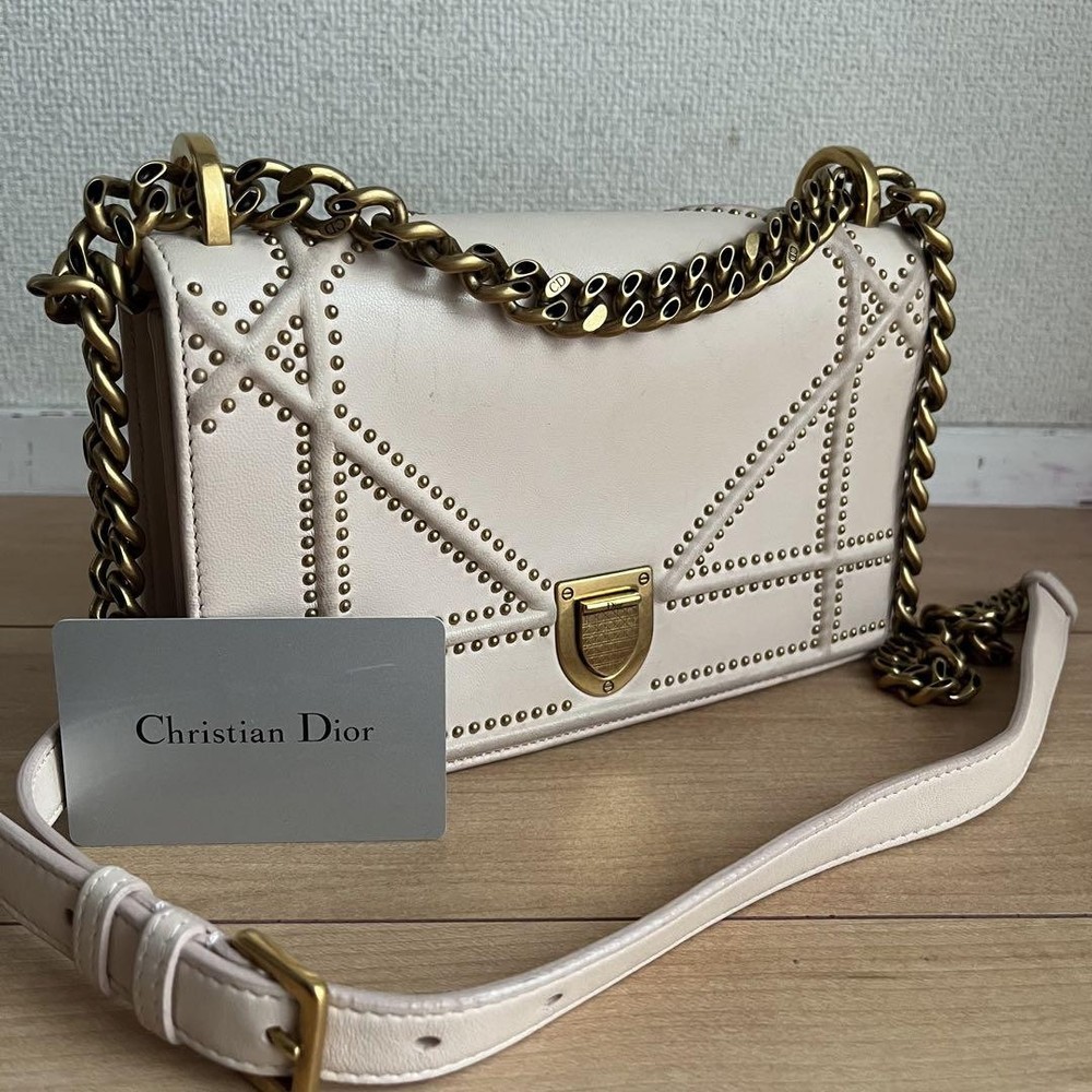 Christian Dior Diorama 2-Way Leather Shoulder Bag Black New