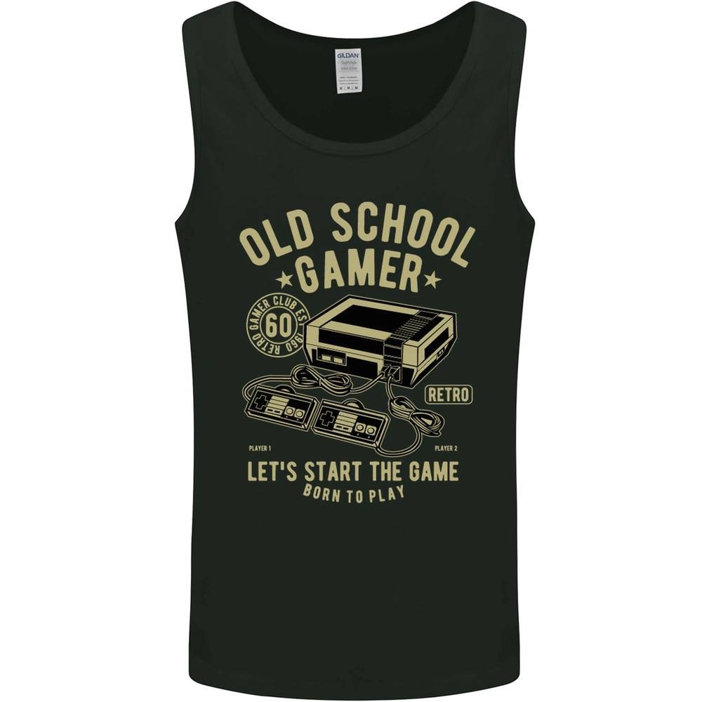 Old School Gamer Gaming Funny Mens Vest Tank Top