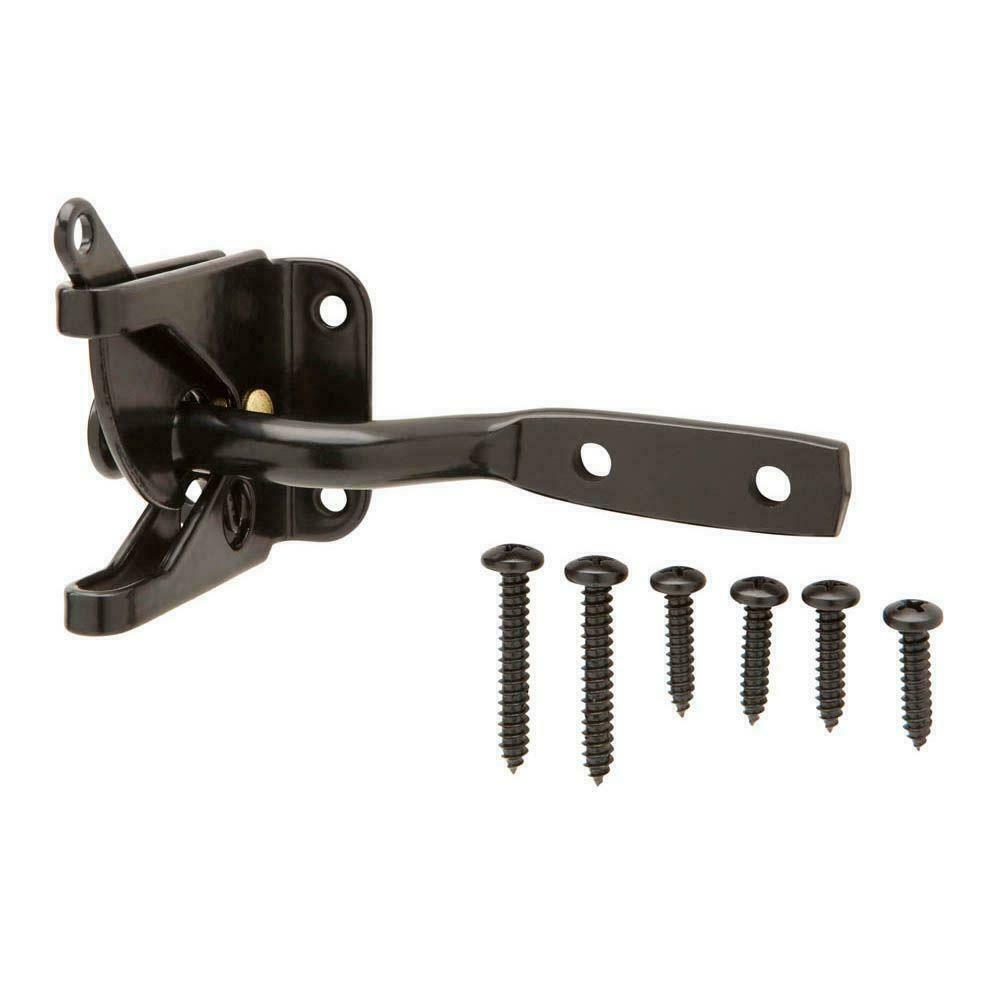 Black Gate Yard Door Latch Self-Latching Steel Swinging Door Hardware 15462