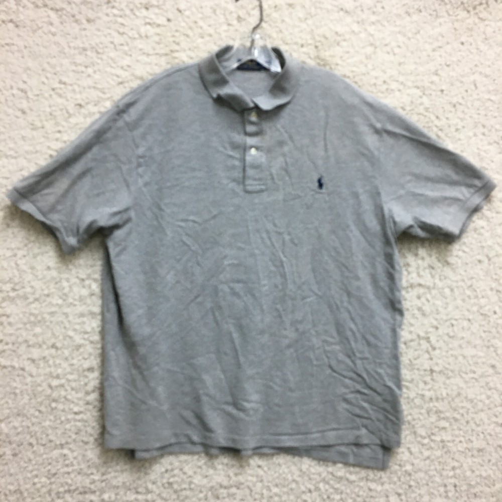 Polo Ralph Lauren Shirt 2XB Big Adult Gray Short Sleeve Pony Logo Golf Mens