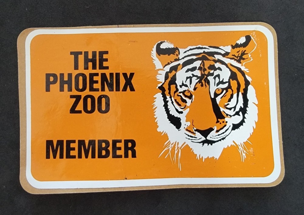VINTAGE PHOENIX ARIZONA ZOO BENGAL TIGER 🐅 ZOO MEMBER DECAL/STICKER(NEVER USED)