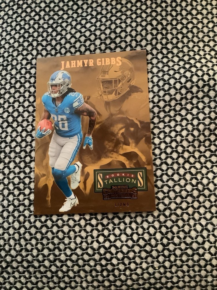 2023 CONTENDERS FOOTBALL JAHMYR GIBBS ROOKIE STALLION BRONZE RC- LIONS